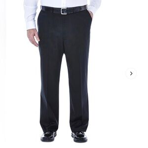 Haggar Clothing Black Big & Tall Premium No Iron Khaki 52W X 32L NWT